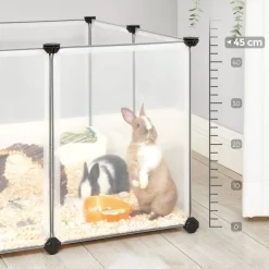 Flash Sale SONGMICS Parc modulable pour cochon d'inde 143 x 73 x 91 cm transparent