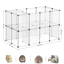 Flash Sale SONGMICS Parc modulable pour cochon d'inde 143 x 73 x 91 cm transparent