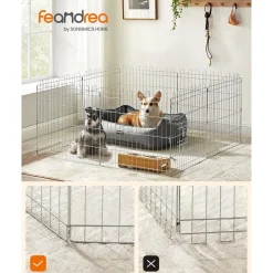 Cheap SONGMICS Parc pour chien  159 x 159 x 61 cm Argent