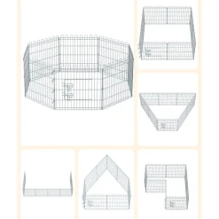 Cheap SONGMICS Parc pour chien 159 x 159 x 61 cm Argent