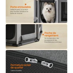 Outlet SONGMICS Parc pour chien octogonale 72 x 72 x 43 cm gris clair foncé Gris Foncé + Gris Clair