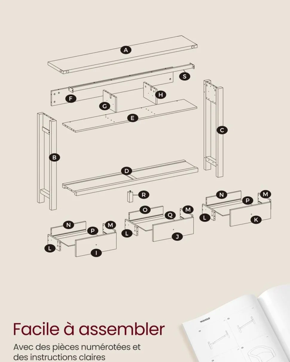 Store SONGMICS Pare-Vent Beige