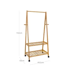 Store SONGMICS Penderie bambou Jaune