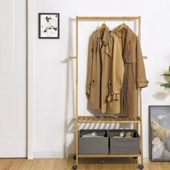 Store SONGMICS Penderie bambou Jaune