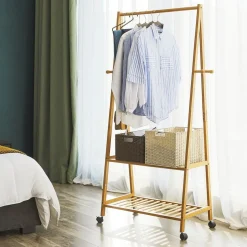 Store SONGMICS Penderie bambou Jaune