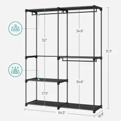 Clearance SONGMICS Penderie tissu gris