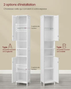 New SONGMICS Petit meuble de salle de bain petit espace Gris Tourterelle