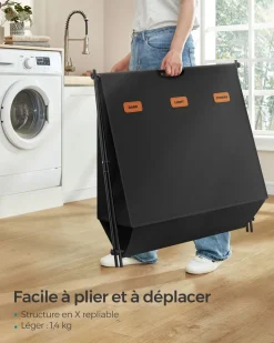 Hot SONGMICS Petit étendoir à linge 44 x 101 x 54 cm en métal blanc nuage