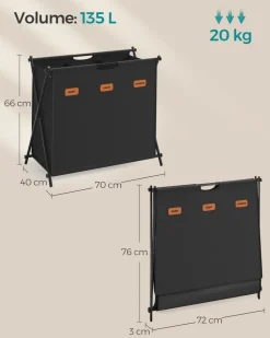 Hot SONGMICS Petit étendoir à linge 44 x 101 x 54 cm en métal blanc nuage