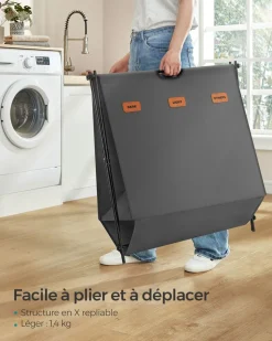 Hot SONGMICS Petit étendoir à linge 44 x 101 x 54 cm en métal blanc nuage