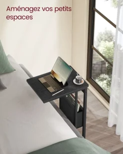 Flash Sale SONGMICS Petite table d’appoint 30 x 40 x 60 cm brou de noix et blanc