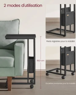 Flash Sale SONGMICS Petite table d’appoint 30 x 40 x 60 cm brou de noix et blanc