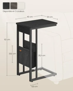 Flash Sale SONGMICS Petite table d’appoint 30 x 40 x 60 cm brou de noix et blanc