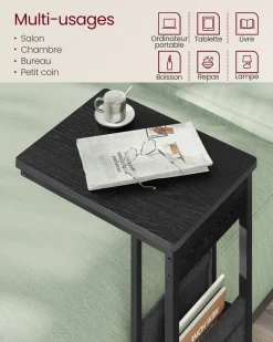 Flash Sale SONGMICS Petite table d’appoint 30 x 40 x 60 cm brou de noix et blanc