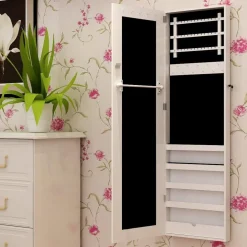 Sale SONGMICS Placard à bijoux mural Blanc