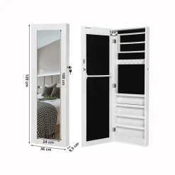 Sale SONGMICS Placard à bijoux mural Blanc