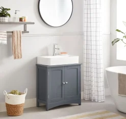 Store SONGMICS Placard 2 portes gris