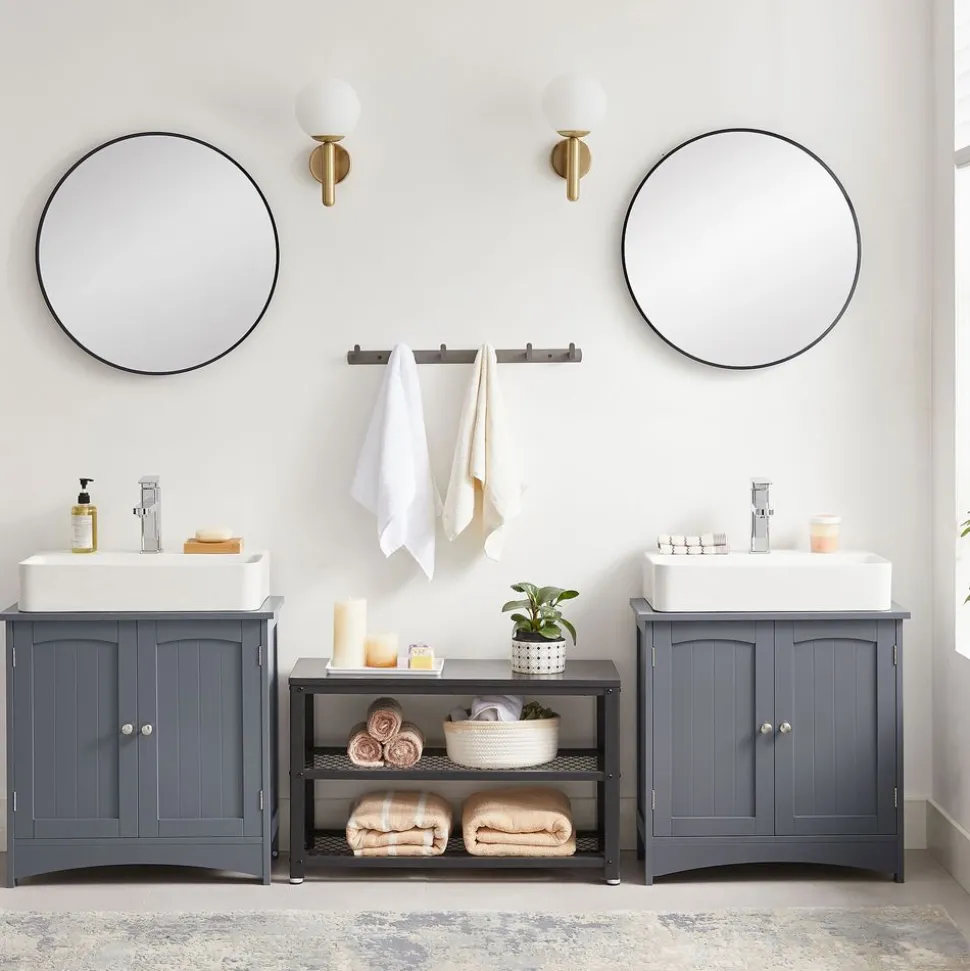 Store SONGMICS Placard 2 portes gris