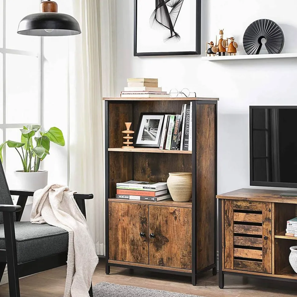 Flash Sale SONGMICS Placard 2 portes industriel Marron Rustique