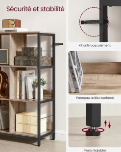 New SONGMICS Placard de cuisine avec 4 portes blanc