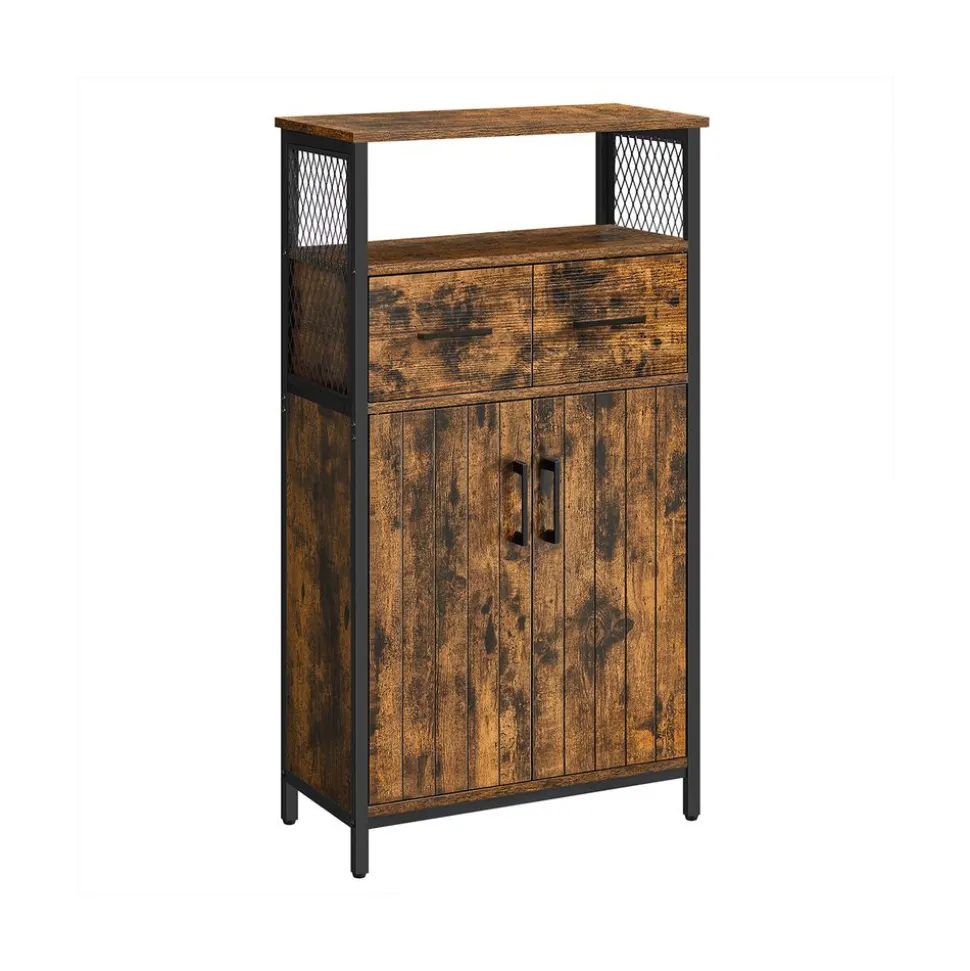 Clearance SONGMICS Placard grilles lattes Marron rustique