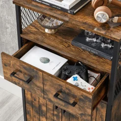 Clearance SONGMICS Placard grilles lattes Marron rustique