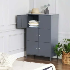 Shop SONGMICS Placard métal Gris