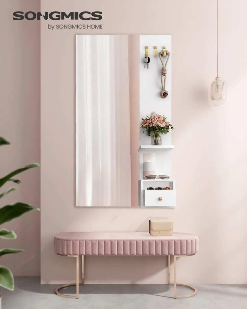 Discount SONGMICS Placard mural 2 portes blanc