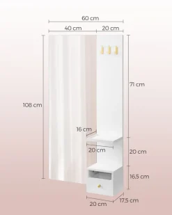 Discount SONGMICS Placard mural 2 portes blanc
