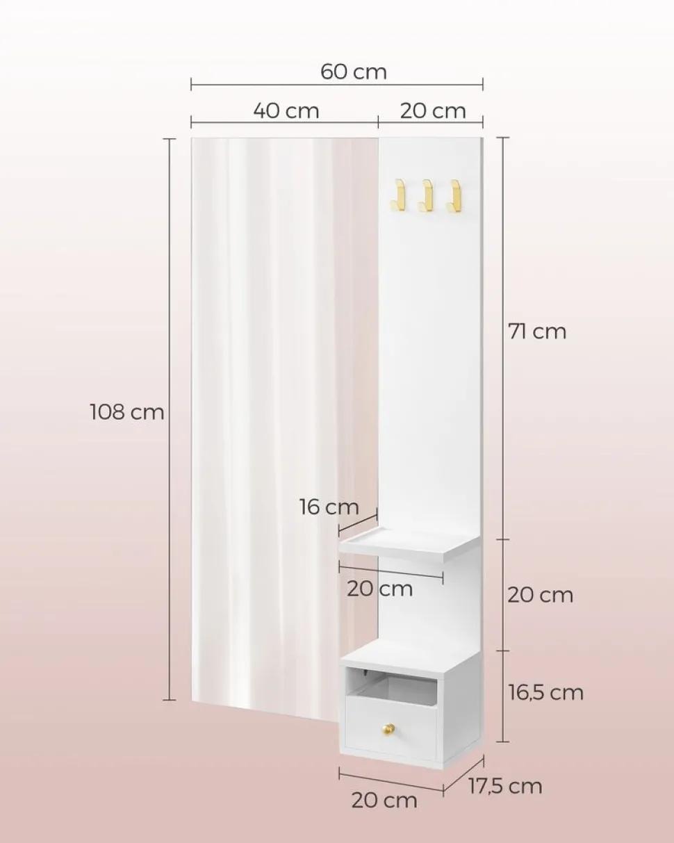 Discount SONGMICS Placard mural 2 portes blanc