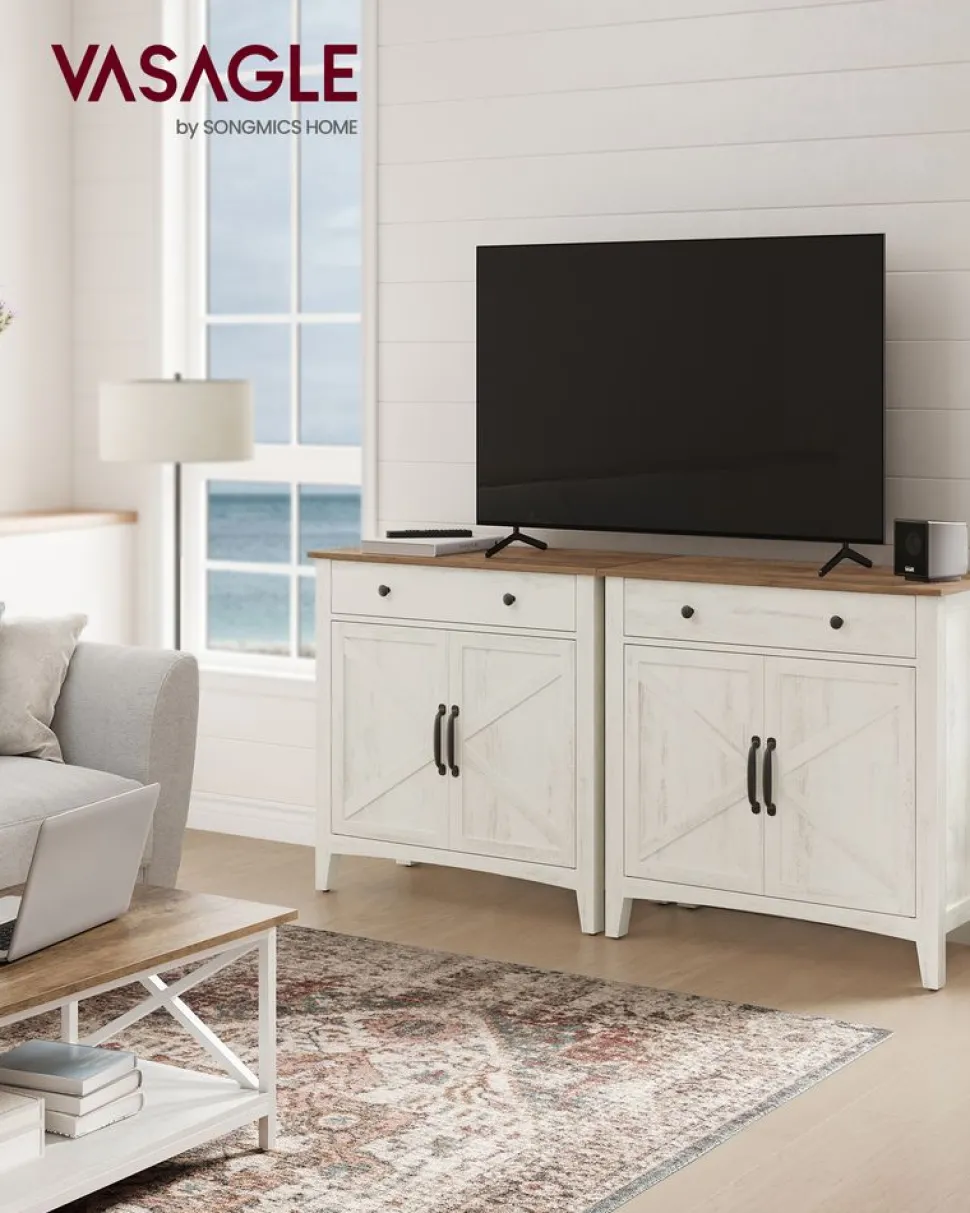 Shop SONGMICS Placard salle de bain persiennes Blanc