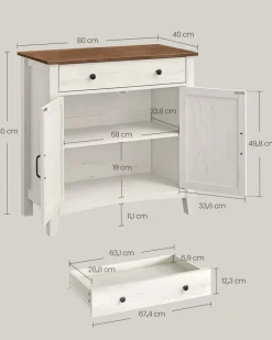 Shop SONGMICS Placard salle de bain persiennes Blanc