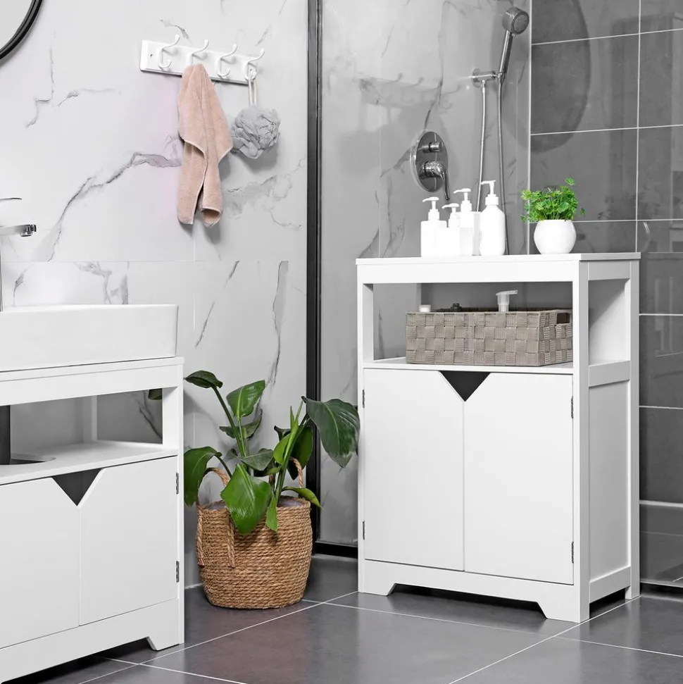 Flash Sale SONGMICS Placard salle de bain quadrillage Blanc