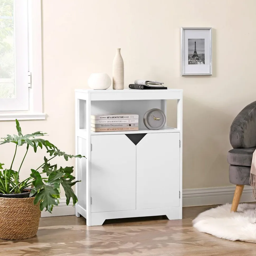 Flash Sale SONGMICS Placard salle de bain quadrillage Blanc