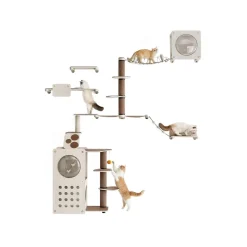 Discount SONGMICS Planet Enemble de 10 meubles pour chat muraux Marron Avoine + Marron Café