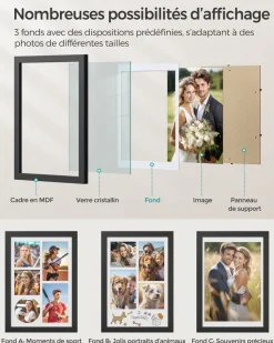 Shop SONGMICS Pêle-mêle 4 photos marron