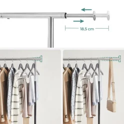 Cheap SONGMICS Portant à roulettes Noir