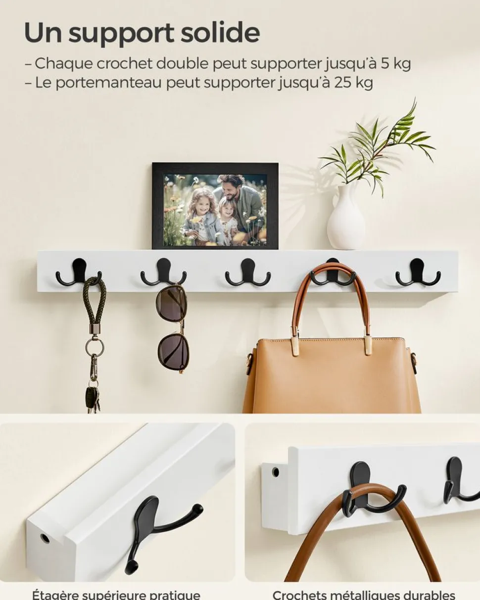 Clearance SONGMICS Portant à vêtement 5 étagères de rangement noir d'encre