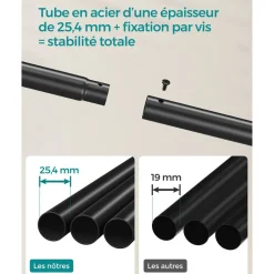 Cheap SONGMICS Portant à vêtements avec roulettes double barre noir