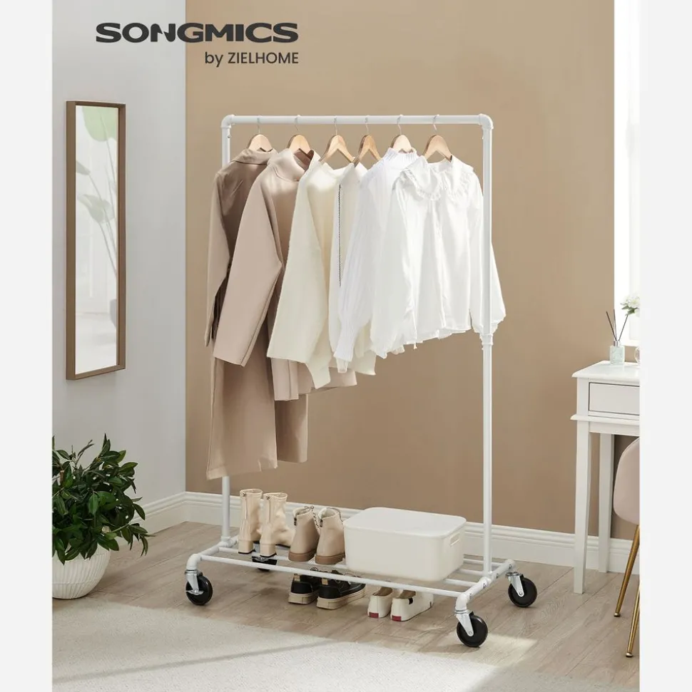 Shop SONGMICS Portant à vêtements Blanc