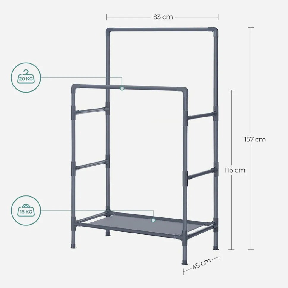 Outlet SONGMICS Portant à vêtements double