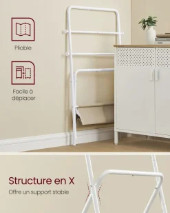 Flash Sale SONGMICS Portant à vêtements double barre en métal à 2 niveaux charge 55 kg blanc