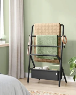 Flash Sale SONGMICS Portant à vêtements double barre en métal à 2 niveaux charge 55 kg blanc