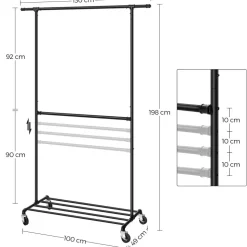 New SONGMICS Portant à vêtements industriel
