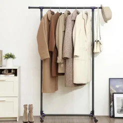 Hot SONGMICS Portant à vêtements noir bleu