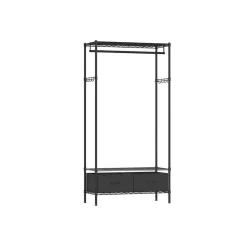 Online SONGMICS Portant à vêtements ouvert avec étagères grillagées avec 2 tiroirs et tringle à vêtements noir d'encre