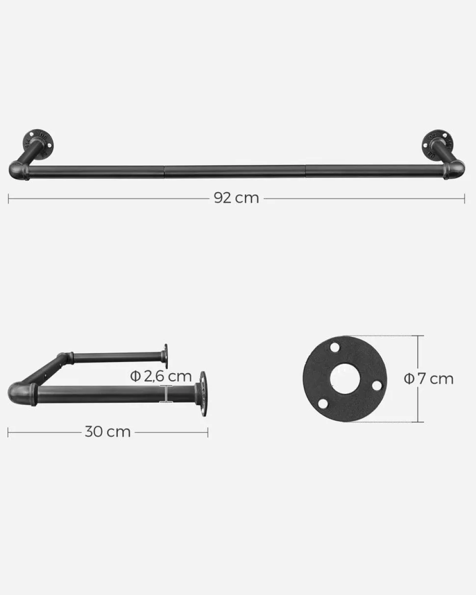 Best Sale SONGMICS Portant barre vêtement Noir