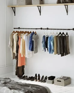 Best Sale SONGMICS Portant barre vêtement Noir