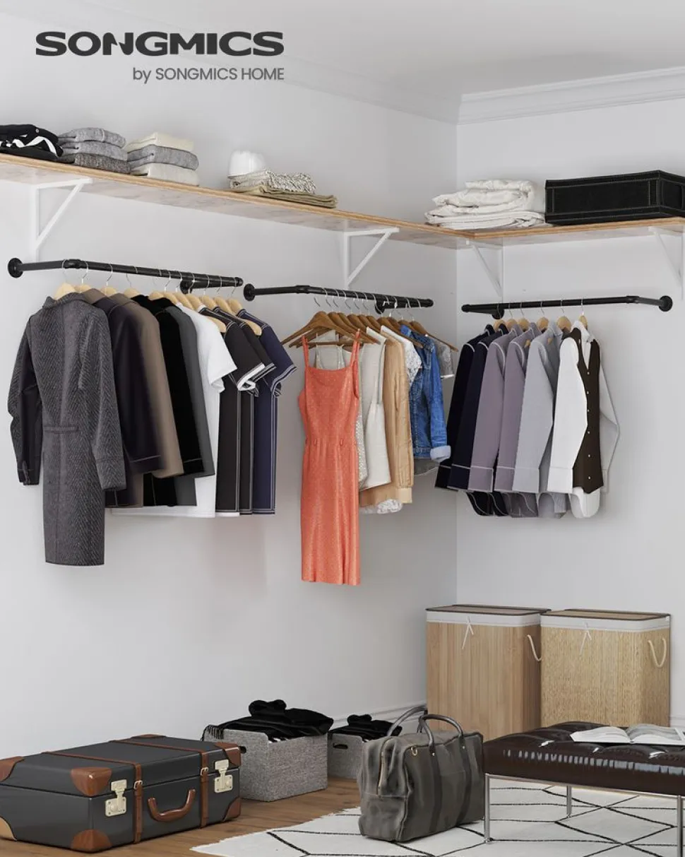 Best Sale SONGMICS Portant barre vêtement Noir