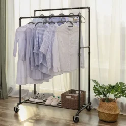 Clearance SONGMICS Portant double Noir